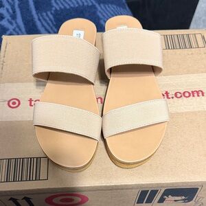 Steve Madden Nude Color Slide Sandals